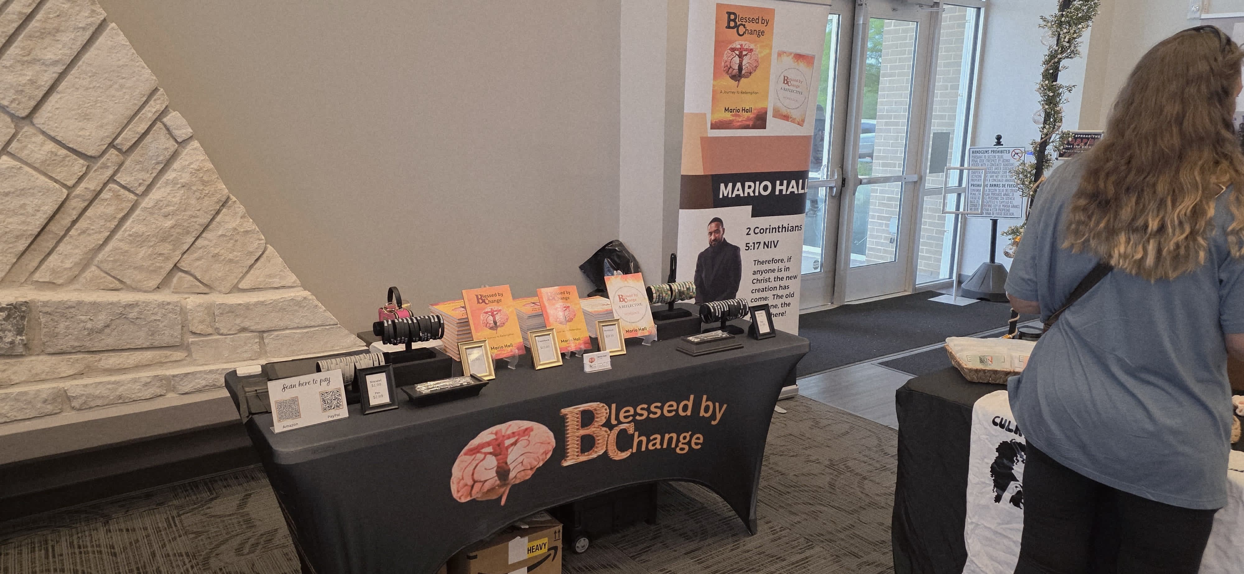 Blessed by Change book display at events